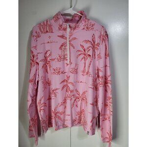 Talbots Women's XL UPF 50 Beach Villa Cosy Crush Half Zip Pullover Beach Travel